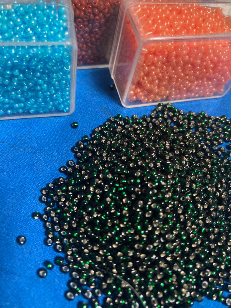 Sailing ship in the fog ビーズ刺繍の絵です