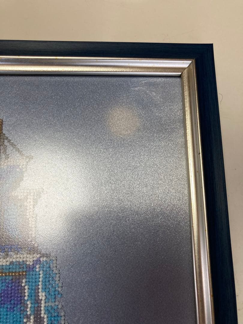 Sailing ship in the fog ビーズ刺繍の絵です