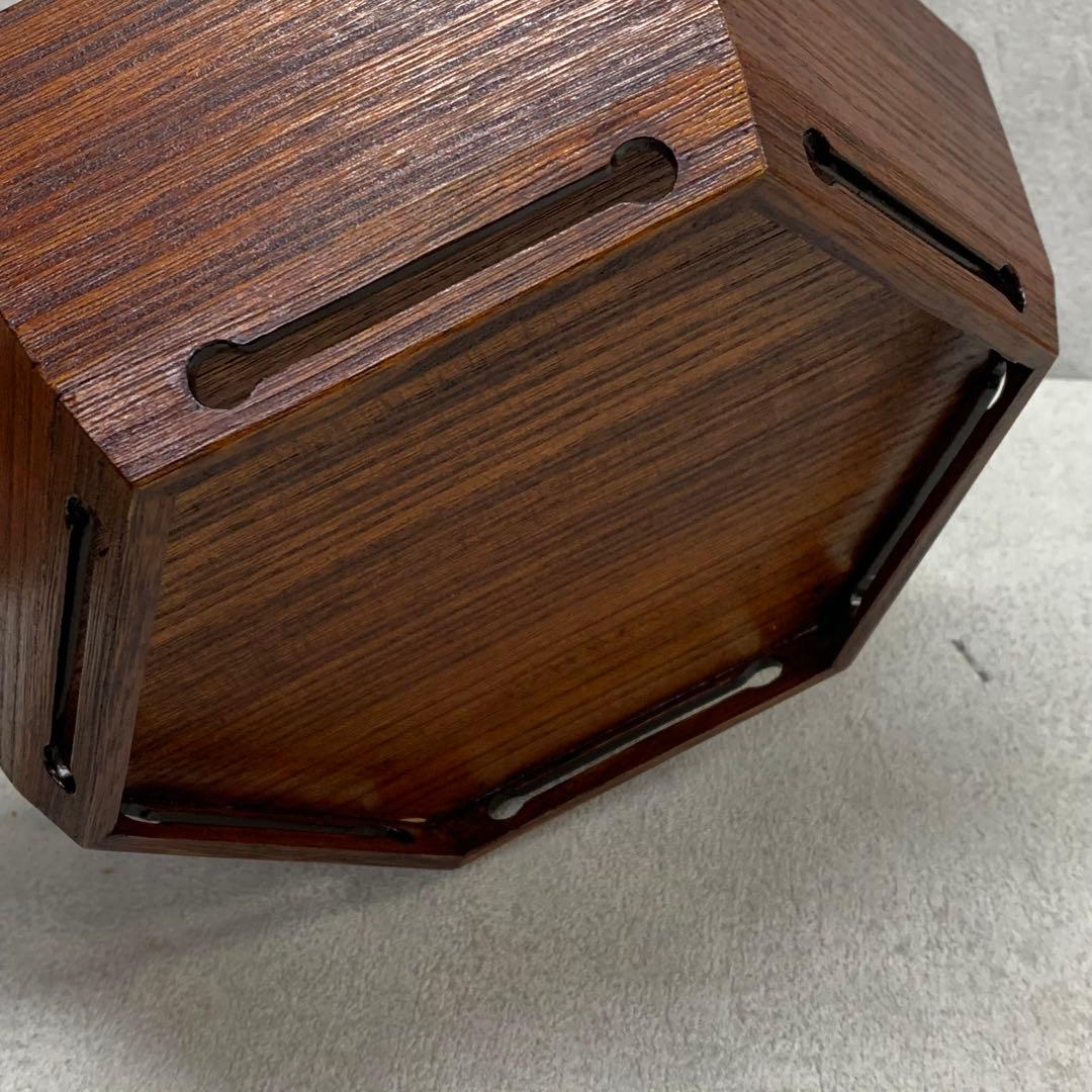 菓子器 堅地屋清兵衛 塗師 茶道具 茶の湯 木目 六角