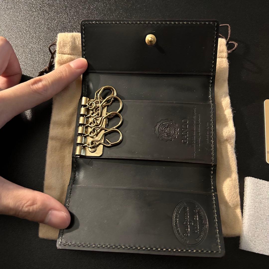 【未使用】GANZO シェルコードバン2 キーケース ホーウィン社　ブラック