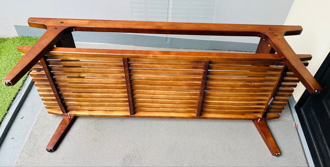 B-Company ビーカンパニー ローテーブル 木製　ガラステーブル