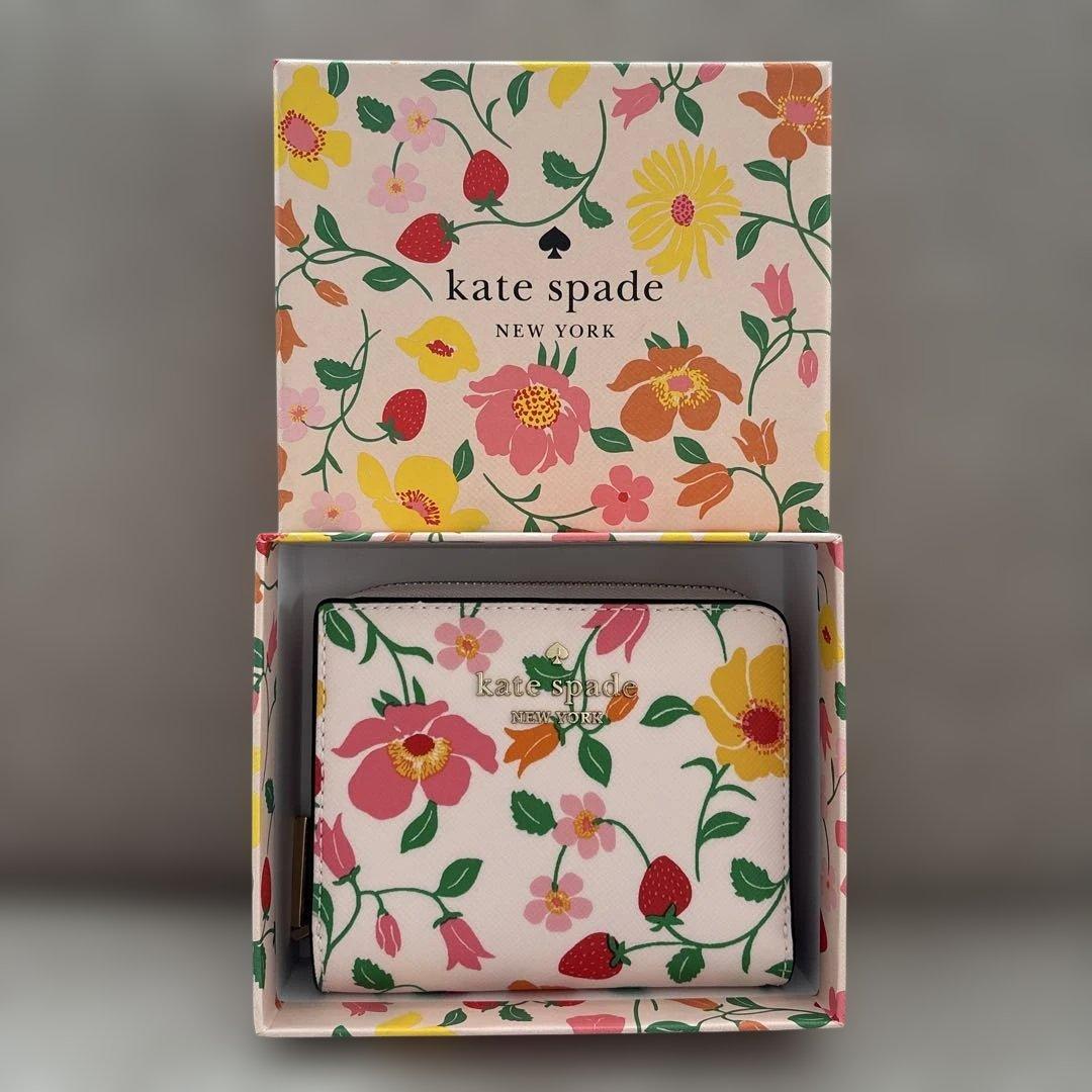 ★kate spade★ 花柄 二つ折り財布