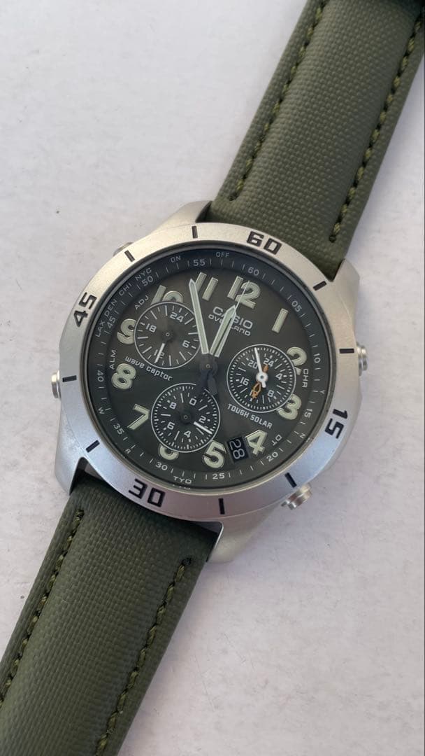 【新品ベルト付】カシオ OVERLAND OVW-600 ソーラー電波 アーミー