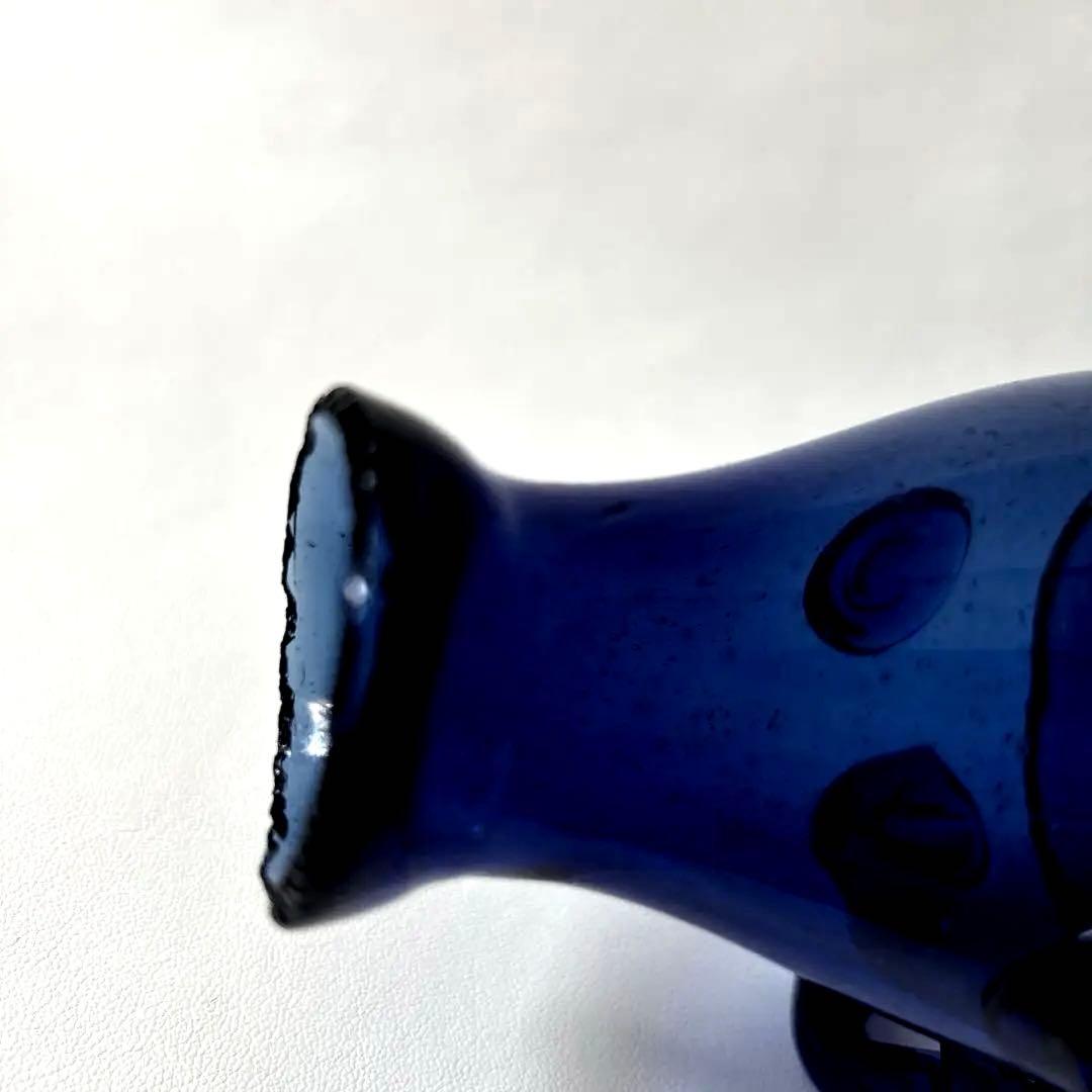 【大正ガラス・和ガラス】美品✴︎鯉の掛け花瓶　時代ガラス