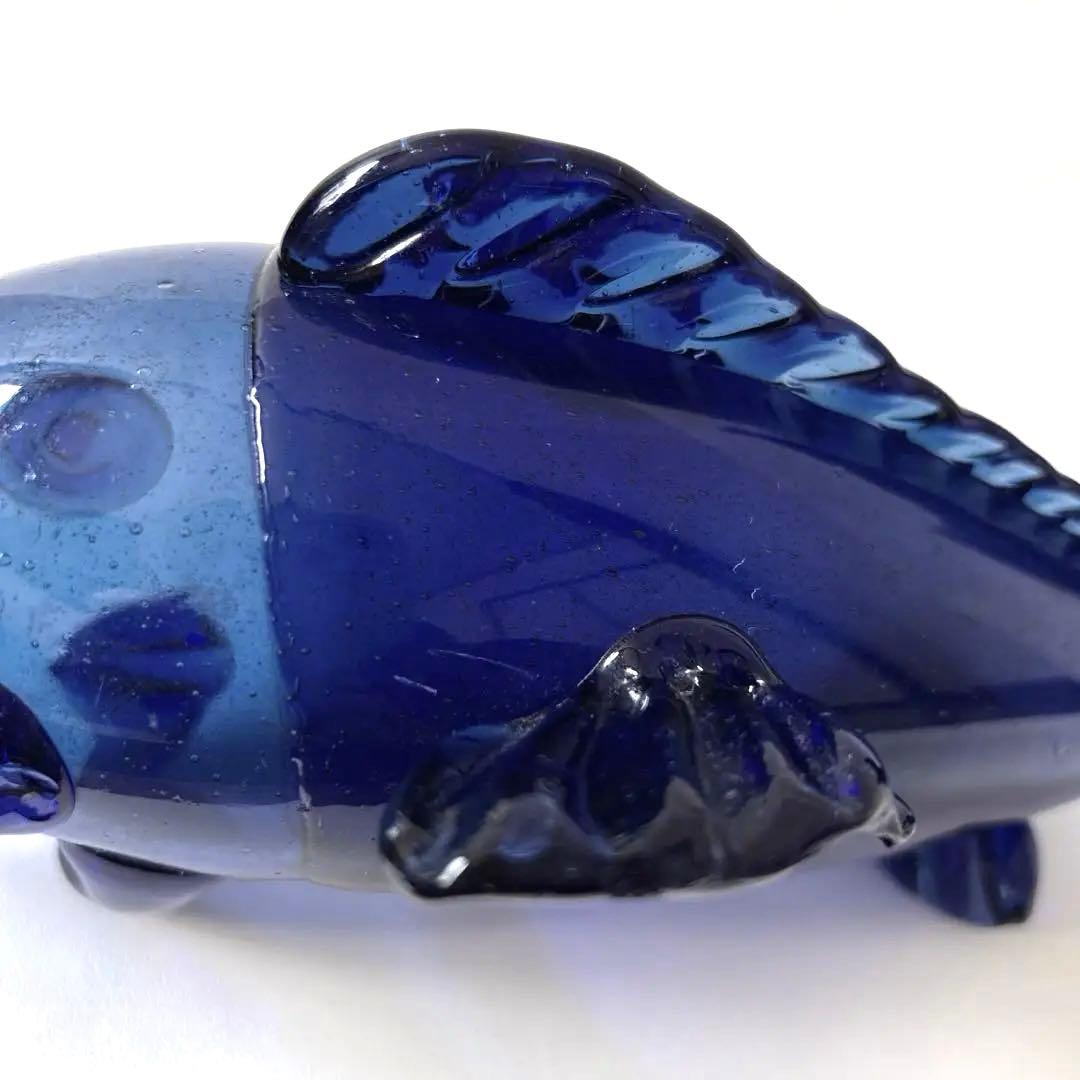 【大正ガラス・和ガラス】美品✴︎鯉の掛け花瓶　時代ガラス