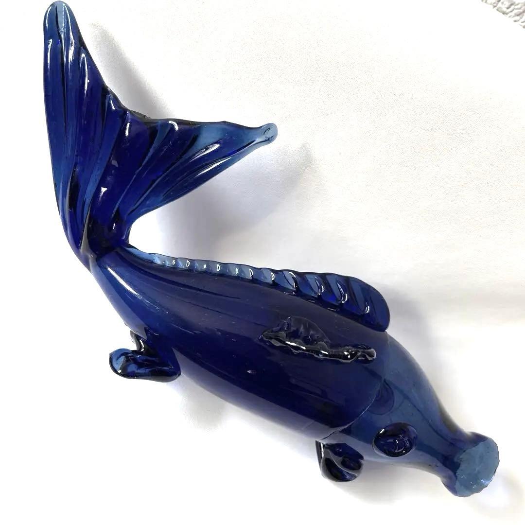 【大正ガラス・和ガラス】美品✴︎鯉の掛け花瓶　時代ガラス