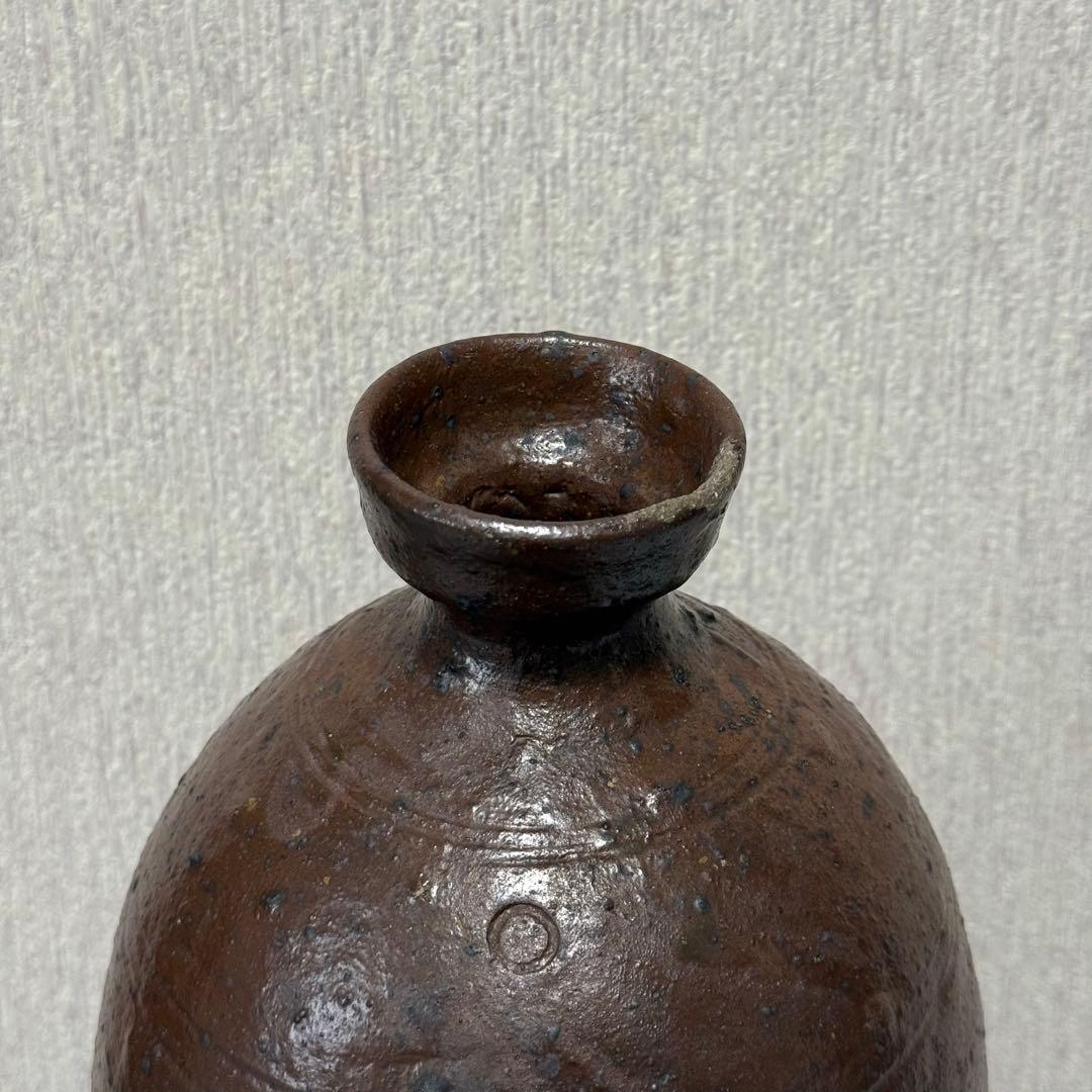 能野焼 種子島焼 徳利 花生 江戸時代 苗代川焼 黒薩摩 黒もん 古美術 民藝