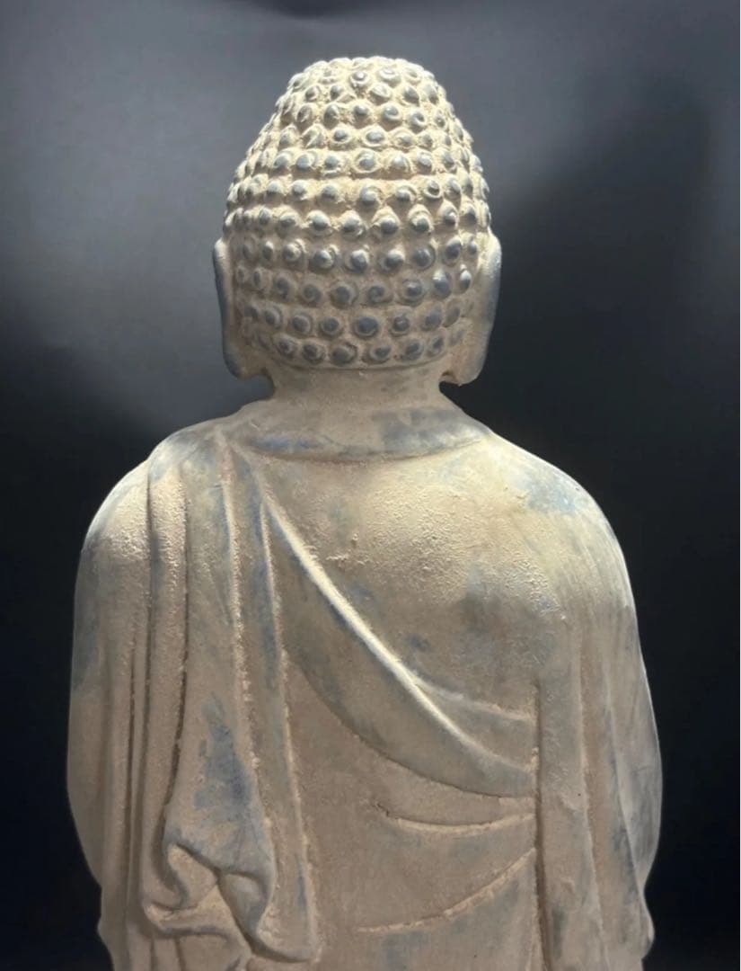 仏教　石仏 如来 細工彫刻 釈迦 縁起物 お釈迦様 釈迦如来 石彫仏像