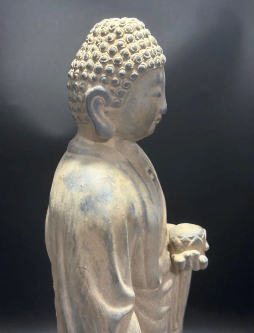 仏教　石仏 如来 細工彫刻 釈迦 縁起物 お釈迦様 釈迦如来 石彫仏像