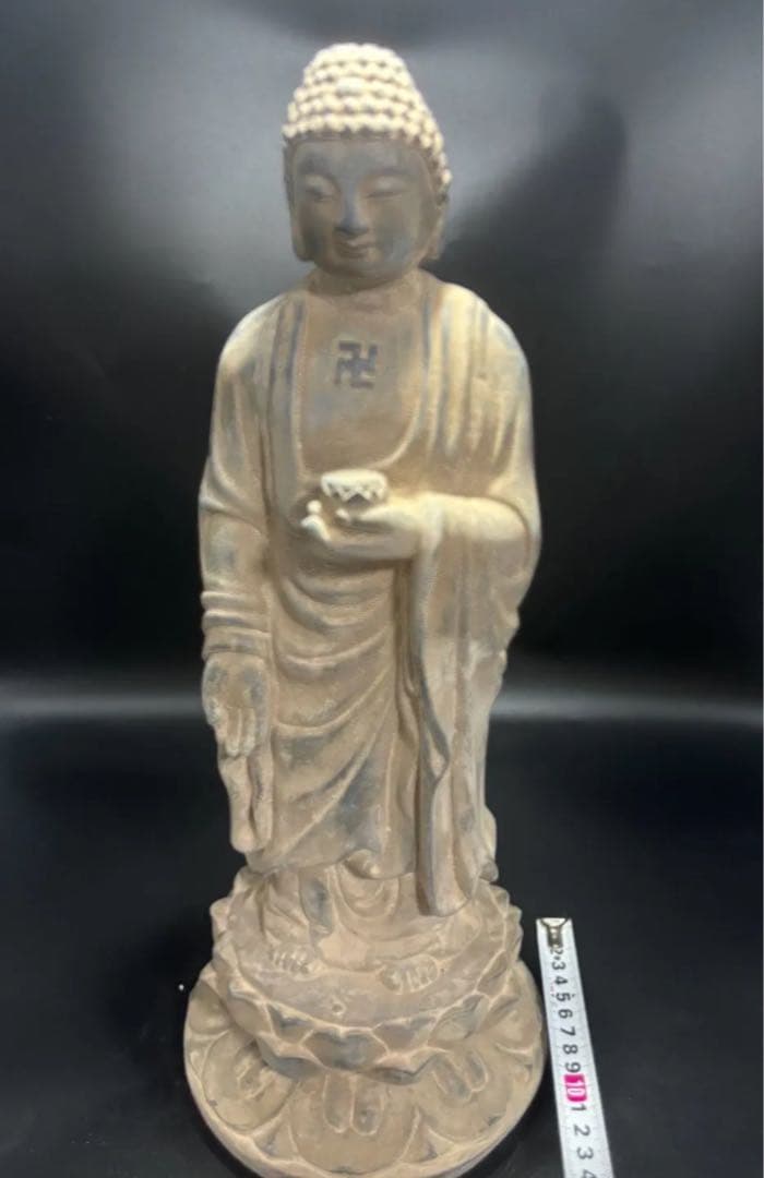 仏教　石仏 如来 細工彫刻 釈迦 縁起物 お釈迦様 釈迦如来 石彫仏像