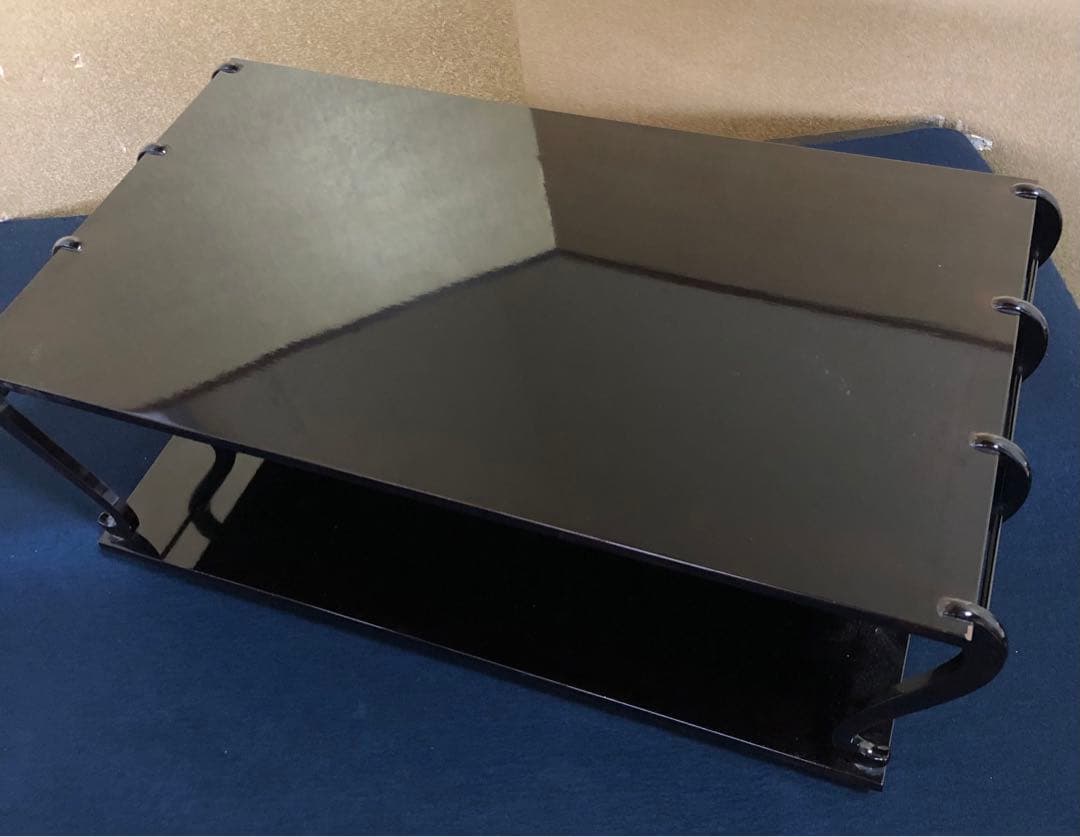 《R》黒塗 八足卓 花台 二段卓 八脚卓 木箱 時代　251003あ6