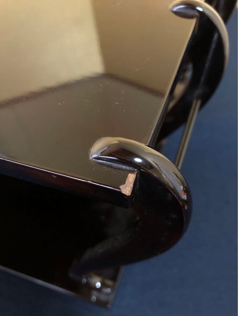 《R》黒塗 八足卓 花台 二段卓 八脚卓 木箱 時代　251003あ6