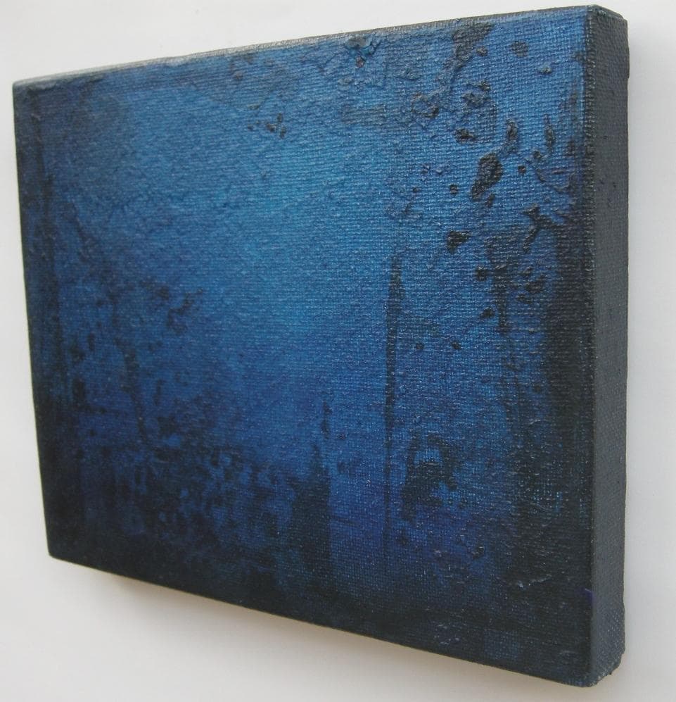 □　アクリル画　0号　青のシリーズ / ノスタルジア 21 b　□