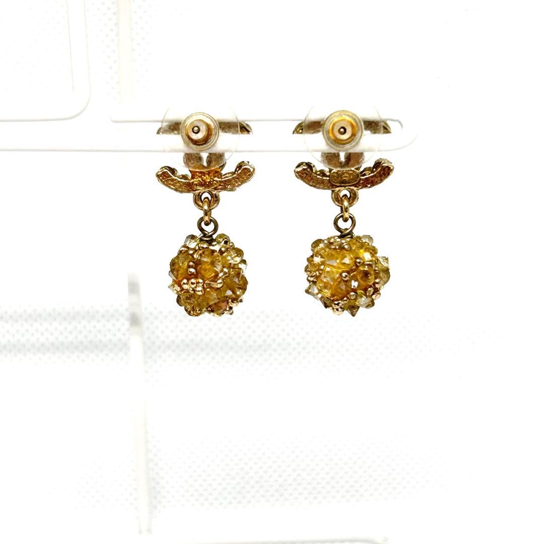 CHANEL シャネル ココマーク ラインストーン ピアス 箱付き