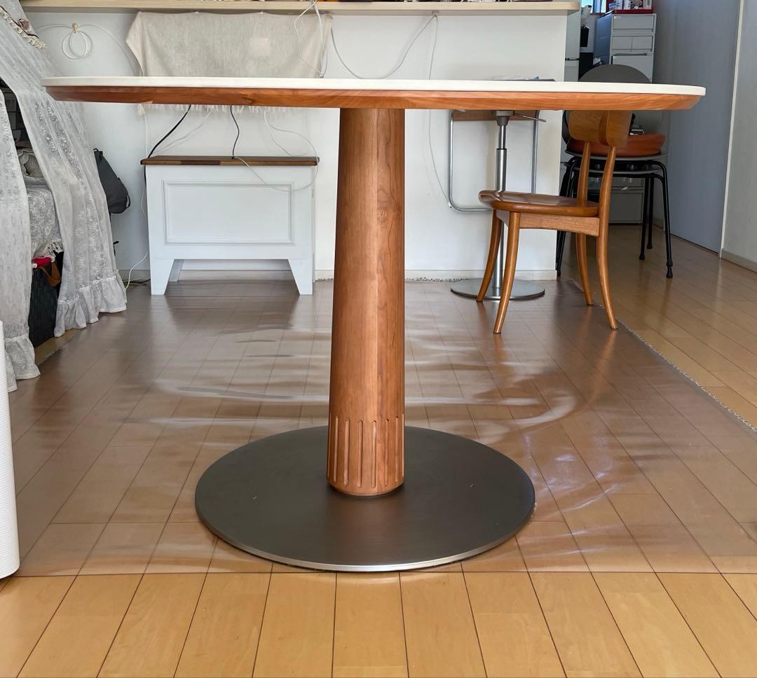 最終日！美品　円形ダイニングテーブル ホワイト 110cm