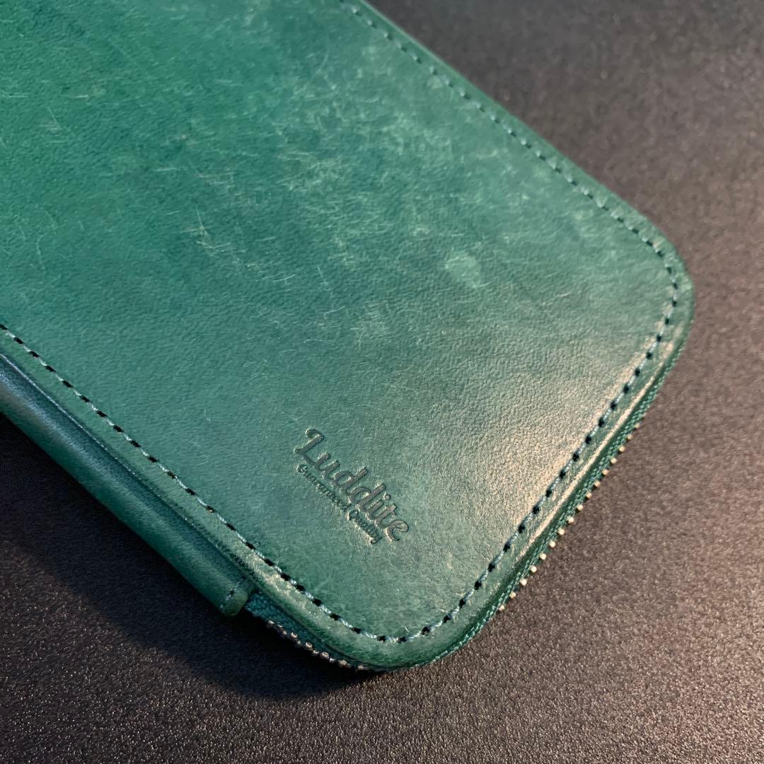 Luddite ラウンドジップ エッセンシャルMAYA ティール&定規と芯ケース