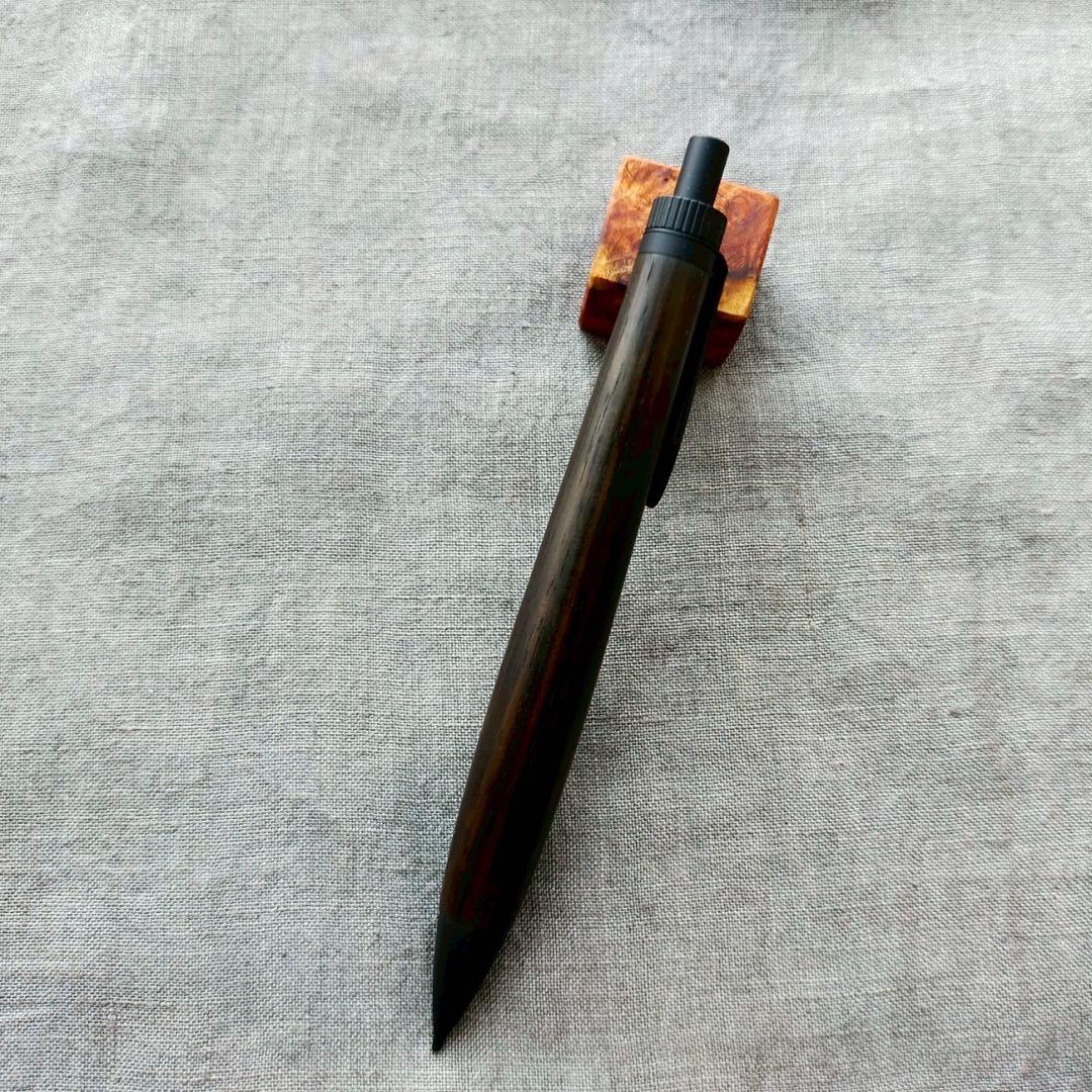 カリマンタンエボニー　ハンドメイド　シャープペン　0.5mm　天然木　シルバー