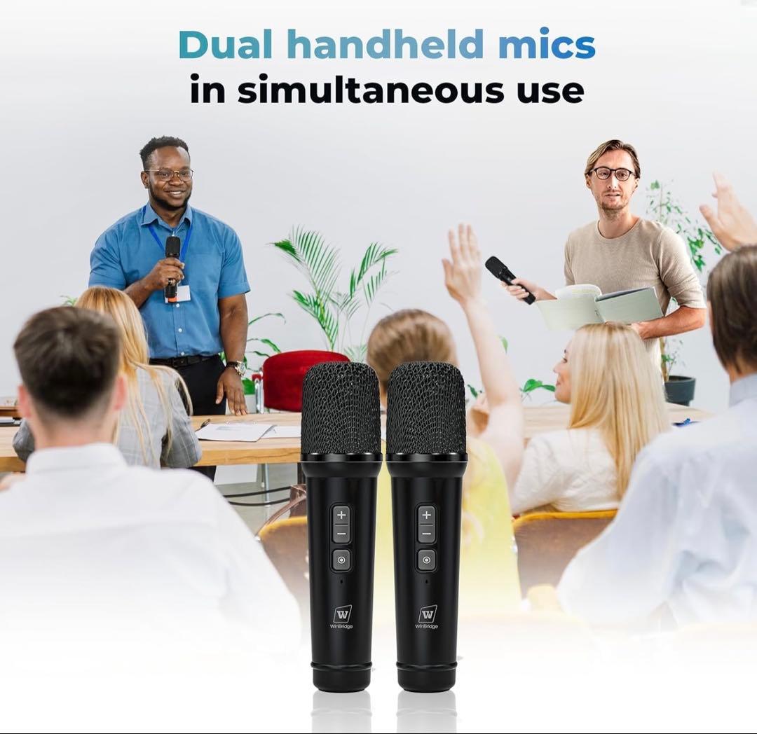 WWINBRIDGE 大音量 ポータブル拡声器 スピーカー ハンドマイク