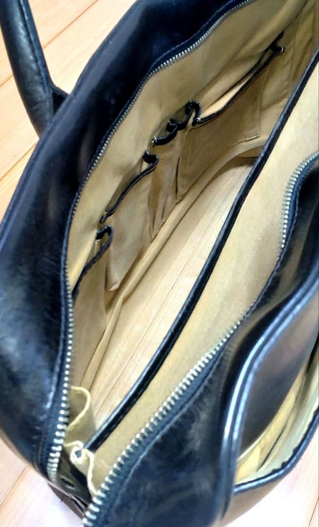 ラルフローレン 黒 レザー ビジネスバッグ