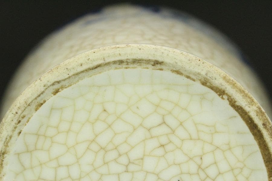 中国美術 青花 女人紋 瓶 高30.5cm(LC140)