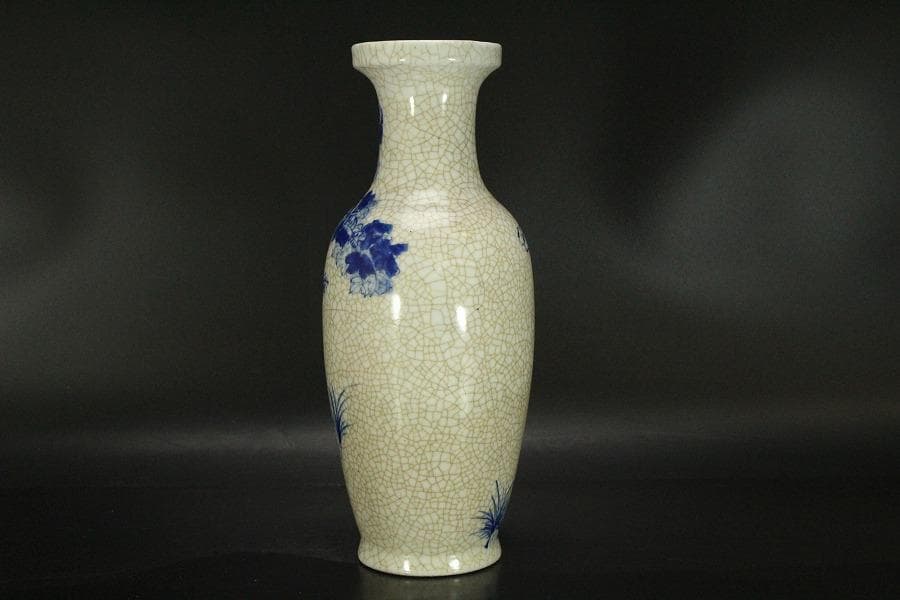 中国美術 青花 女人紋 瓶 高30.5cm(LC140)