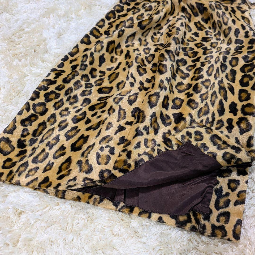 【新品】伊太利屋 レオパード柄 スカート 11号 ロングシーズン アニマル調