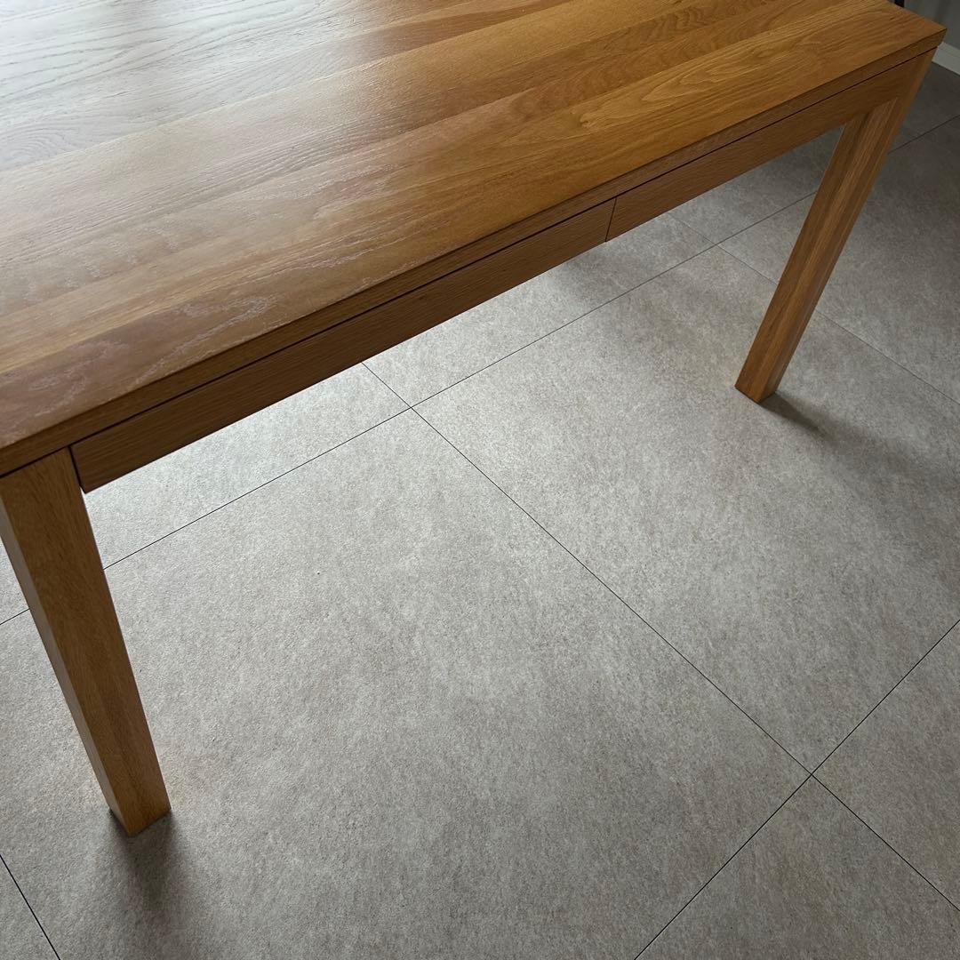 【無印良品】人気ダイニングテーブル 引出付 140cm　オーク材