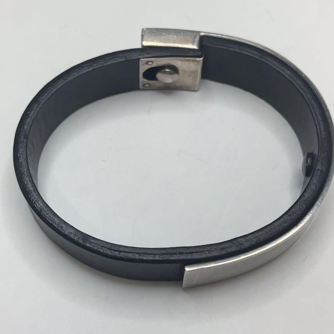 GUCCI グッチ ブレスレット ブラック レザー×シルバー 925刻印