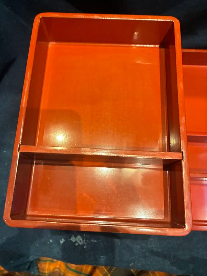 野弁当　漆器　朱塗り　沈金　桜　五段弁当　5人分　傷み無し　雛祭り