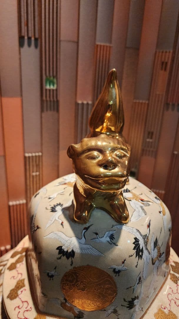 薩摩焼 特大 飾り壺 大壺 金襴手 金彩