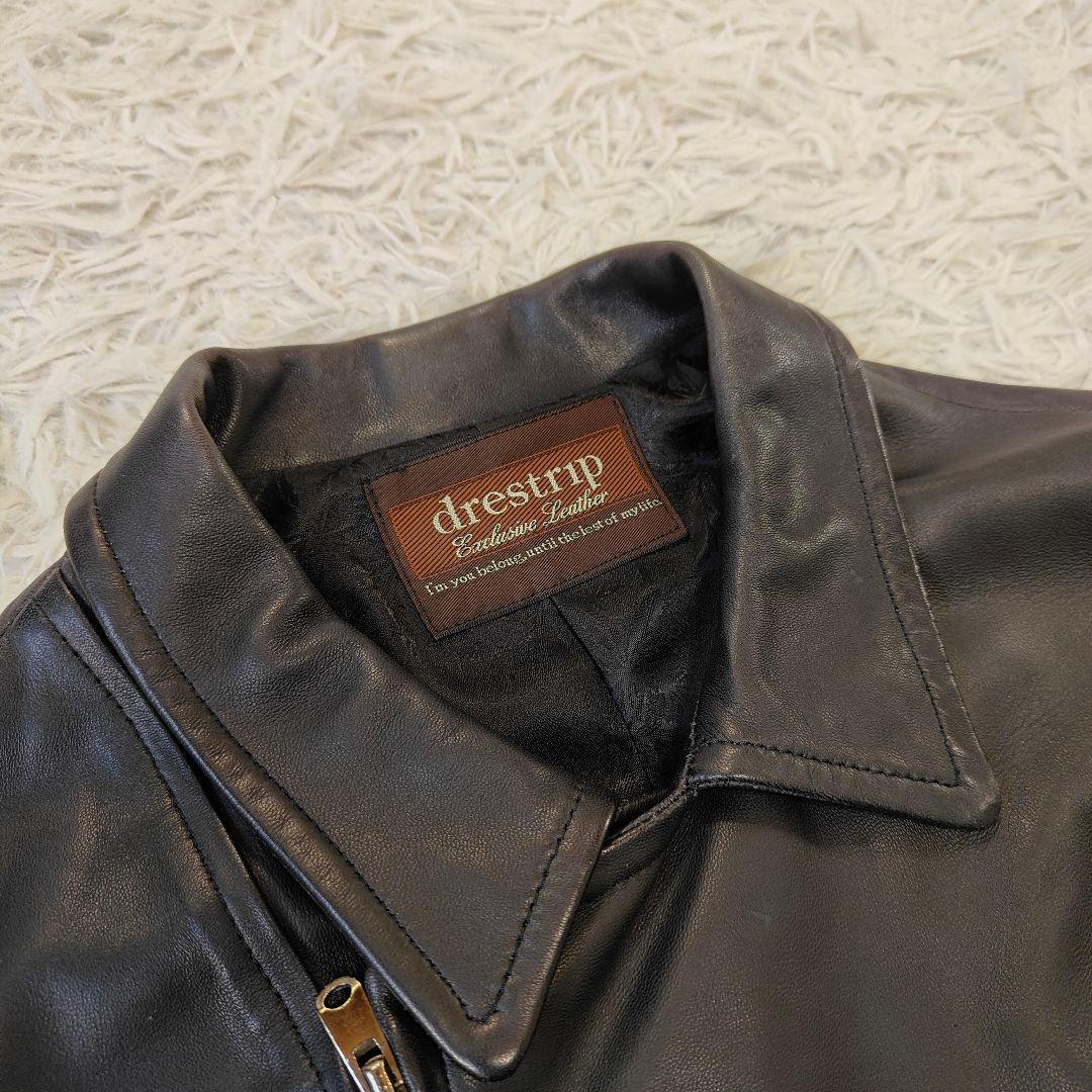 美品　drestripレザージャケット　ダブルライダース　裏地総柄　S