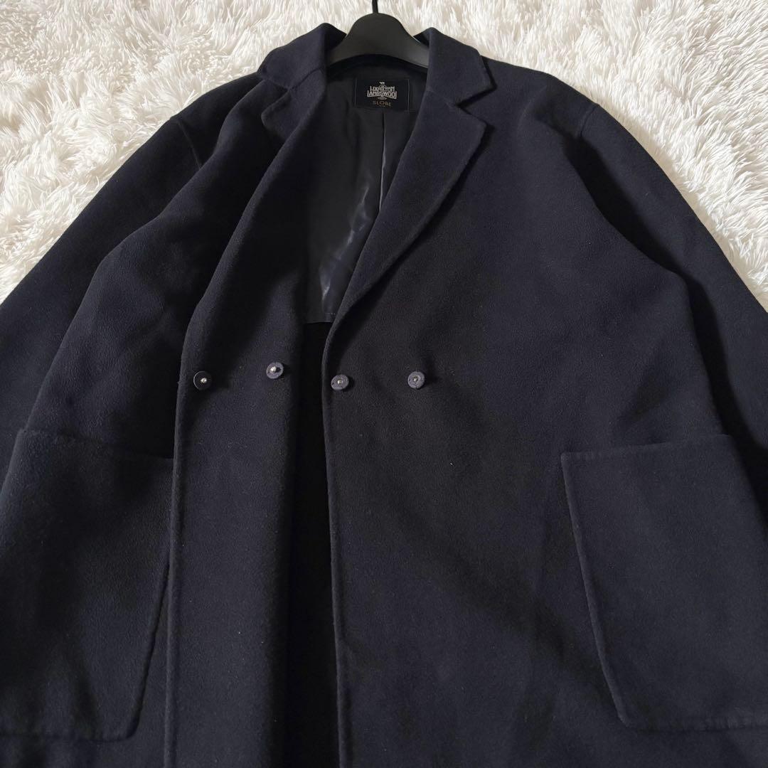スローブイエナ　ハミルトン　ダブルフェイスロングコート　ネイビー