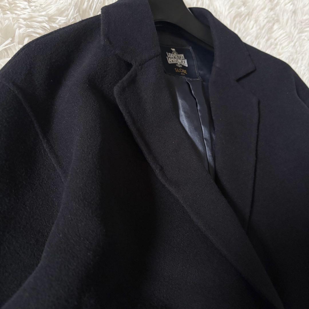 スローブイエナ　ハミルトン　ダブルフェイスロングコート　ネイビー