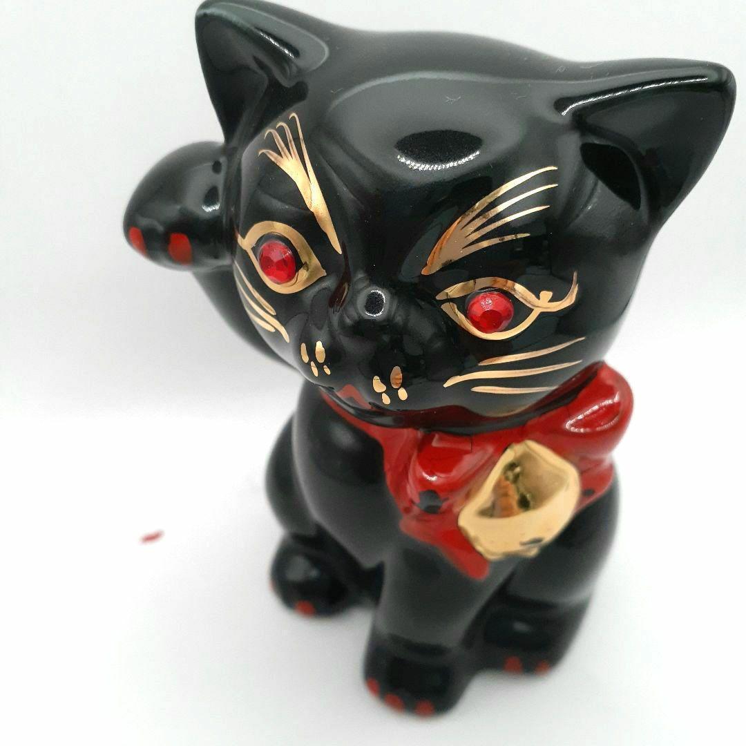 95 東海銀行ノベルティ 陶器製 リボン猫 貯金箱 2体セット 白黒 非売品