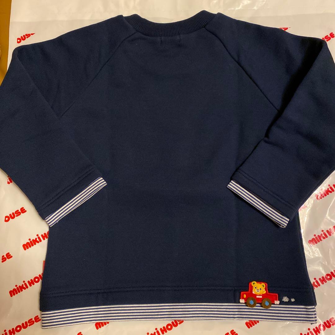 【新品】 ミキハウス　ネイビー 長袖トレーナー