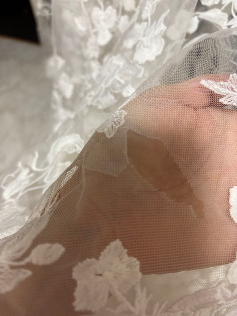 ドレスプロダクション　刺繍レース 背中開きソフトマーメイドドレスMサイズ