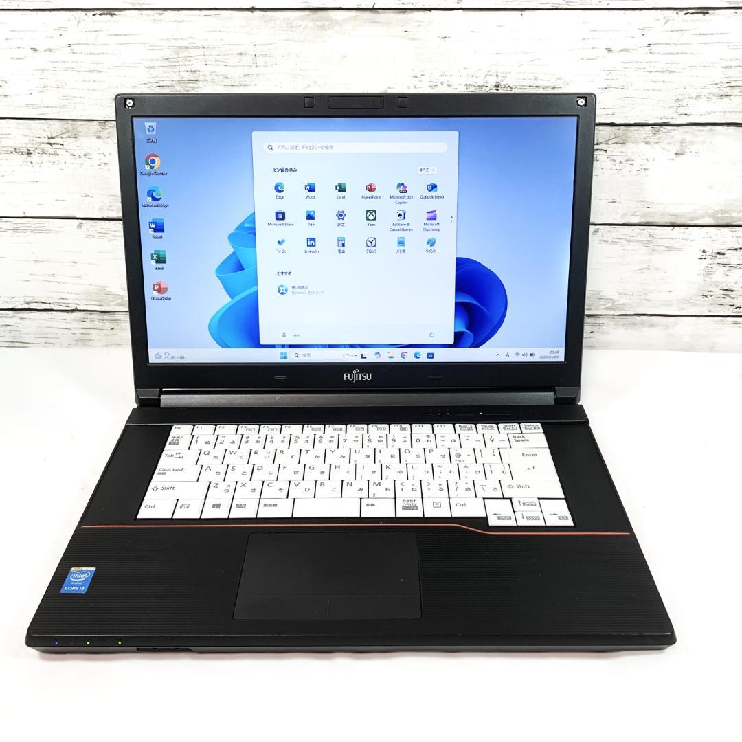 【オフィス付き】ノートパソコン黒　Windows11　8GB／SSD480GB✨