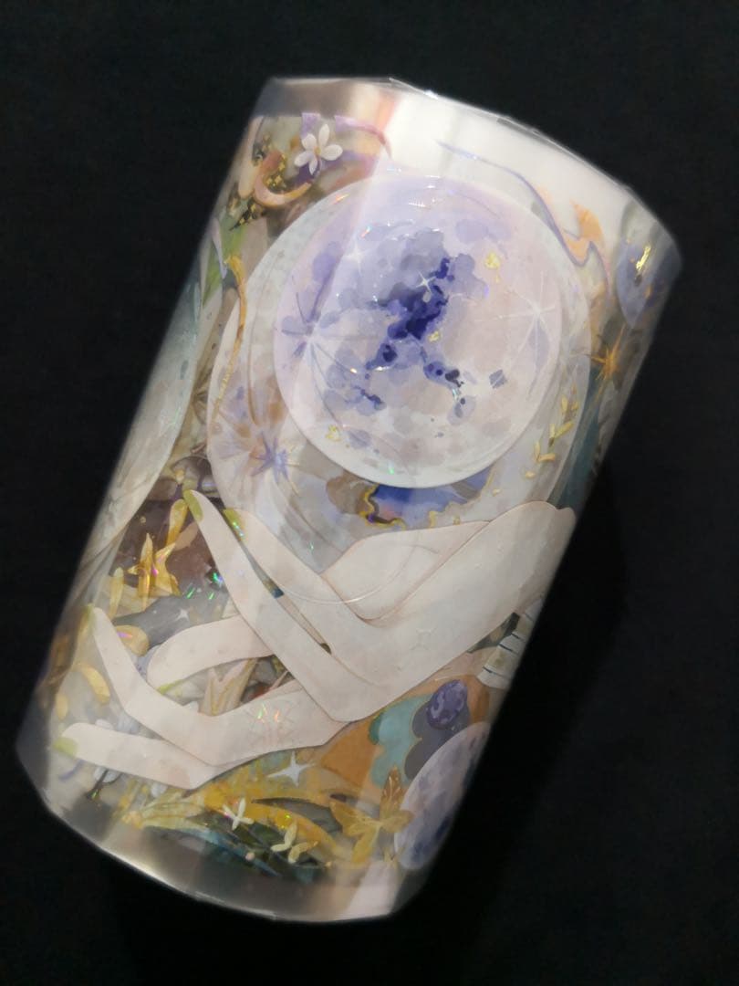 【8648】海外　マステ　3/5/巻売り　貝殻光マスキングテープ　星