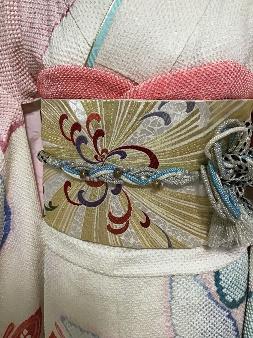 清楚な総絞り　正絹振袖　5点セット＋正絹長襦袢 振袖フルセット