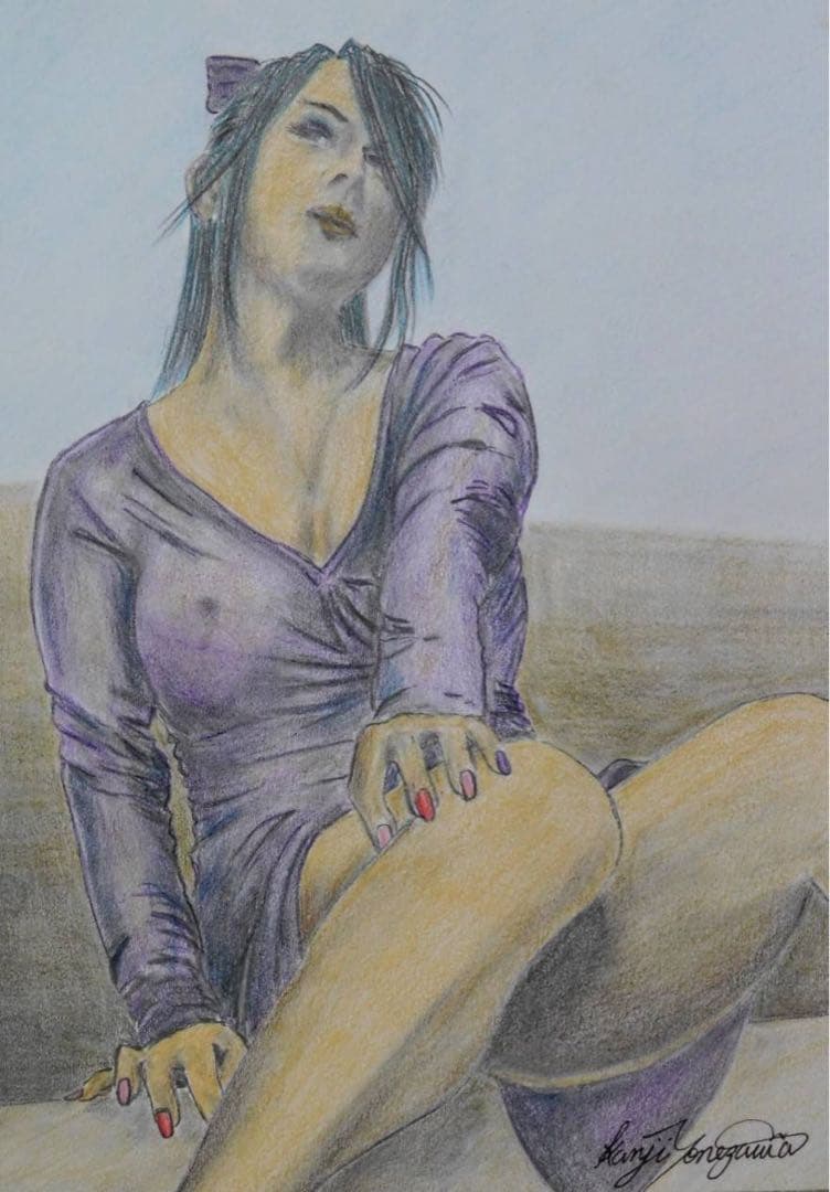 色鉛筆画　絵画　「Remember When」