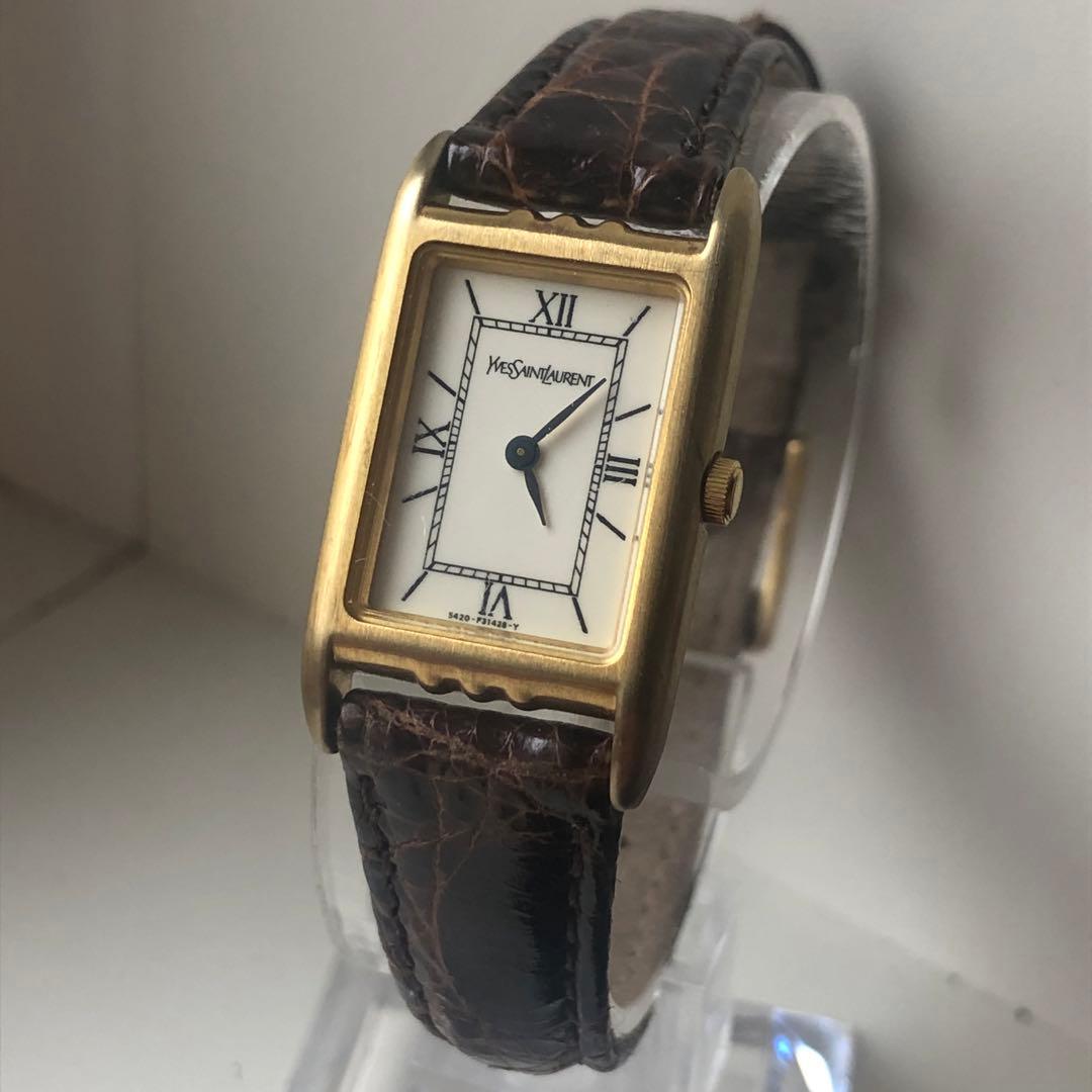 Yves Saint Laurent イヴ・サンローラン　電池新品　レザーベルト