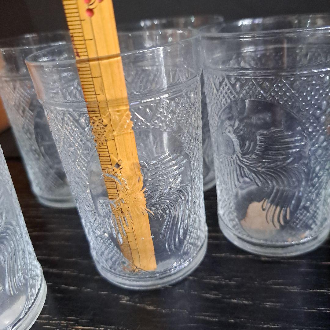 明治　東亜硝子製　THE BESTGLASS　　グラス　鳳凰文　六個　共箱