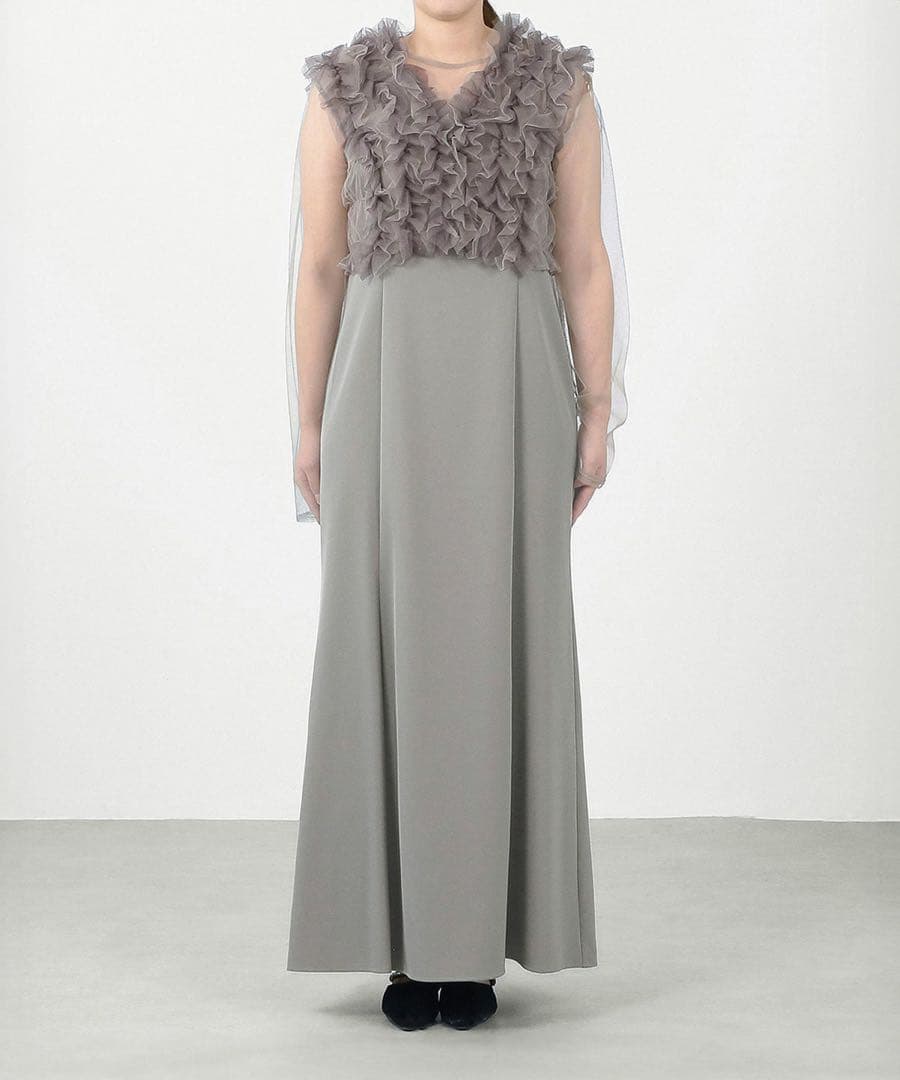 ＊美品＊ チュール ボリューム フリル ベスト シアー トップス ワンピース