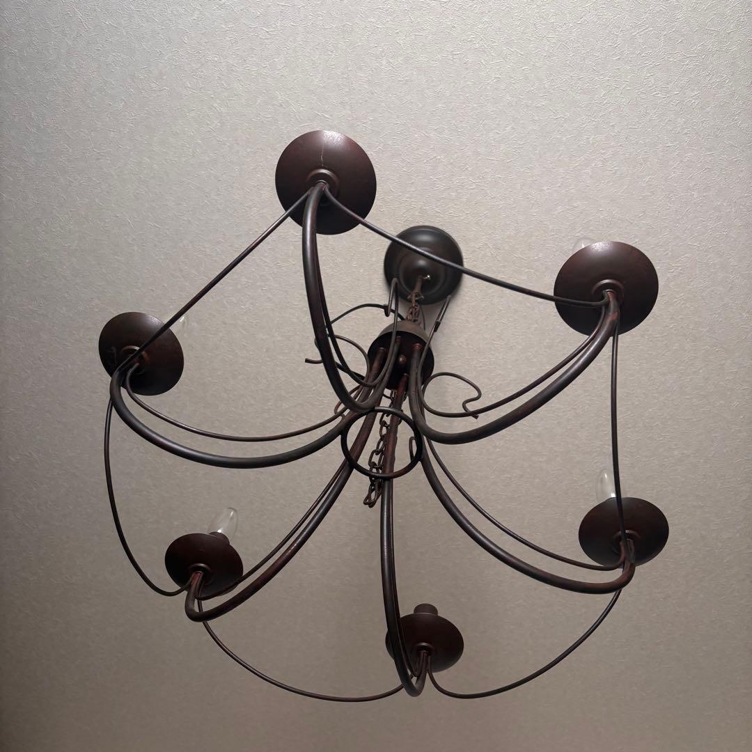 【アンティーク風】サビ加工　シャンデリア　東京インテリア関連　6灯