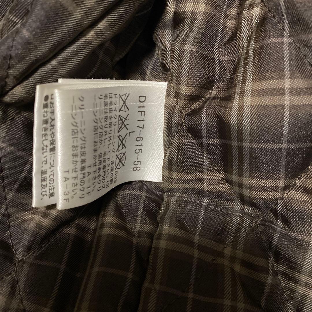 バーバリー ブラックレーベル レザージャケット ファー付き　羊革 ブラウン L