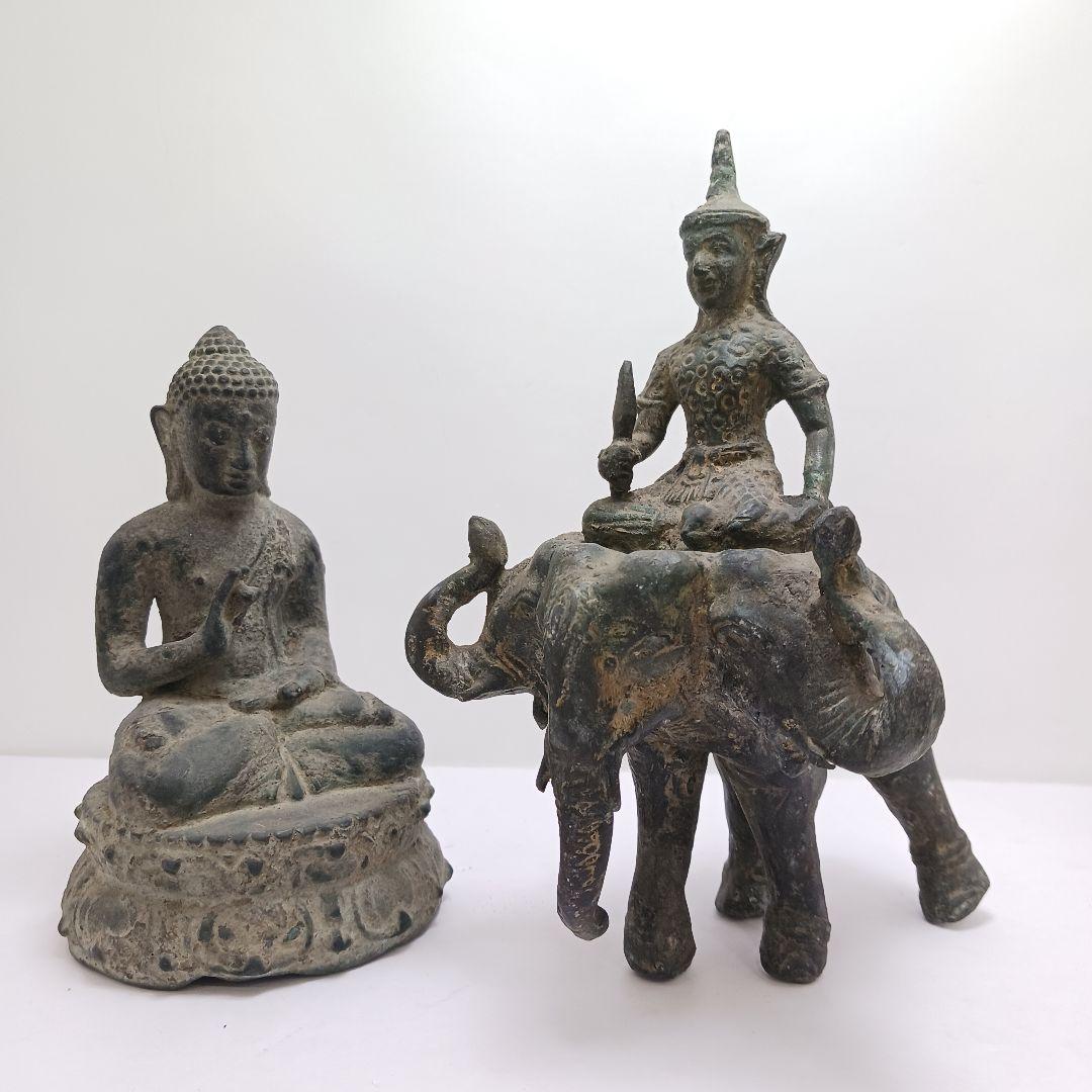 Y3122-63 銅製 チベット仏 仏像2体セット　TTT