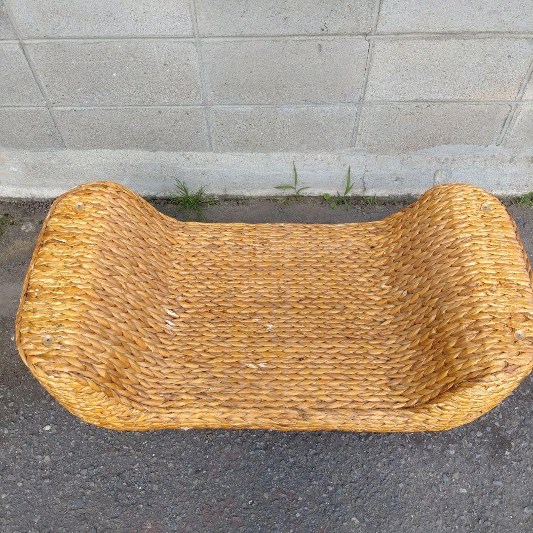 ガラス天板付きテーブル　リゾート　バリ風 ウォーターヒヤシンス