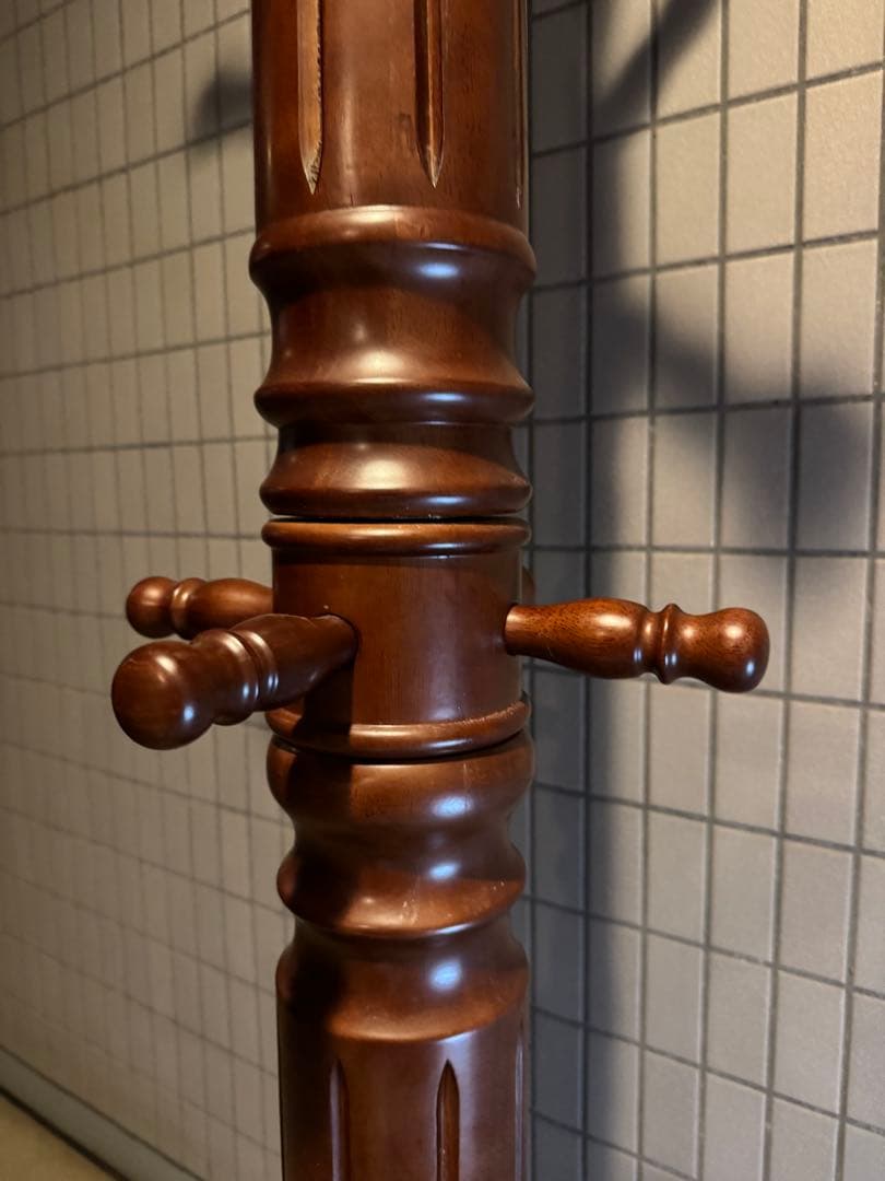 木製コート掛けスタンド ブラウン　ハンガーラック