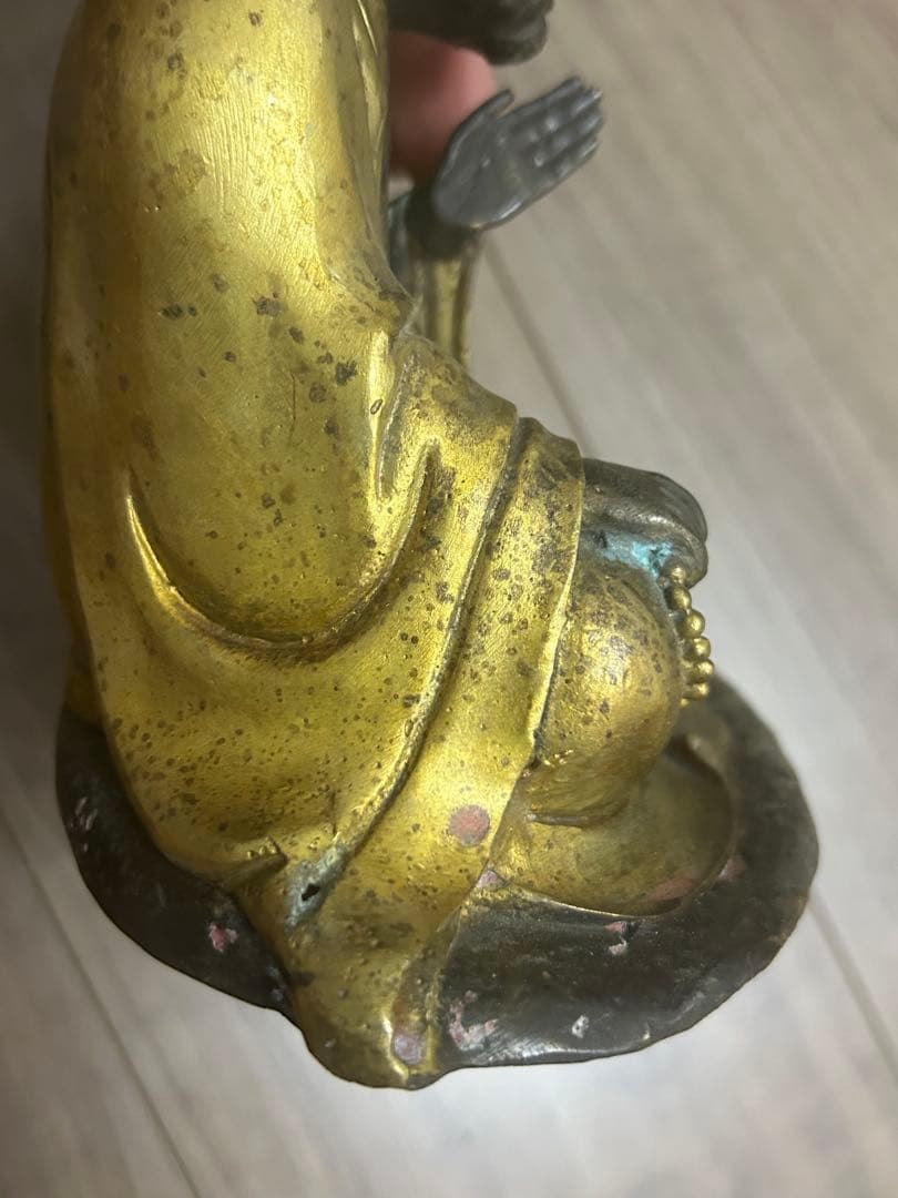 銅金羅漢坐像，中国古董