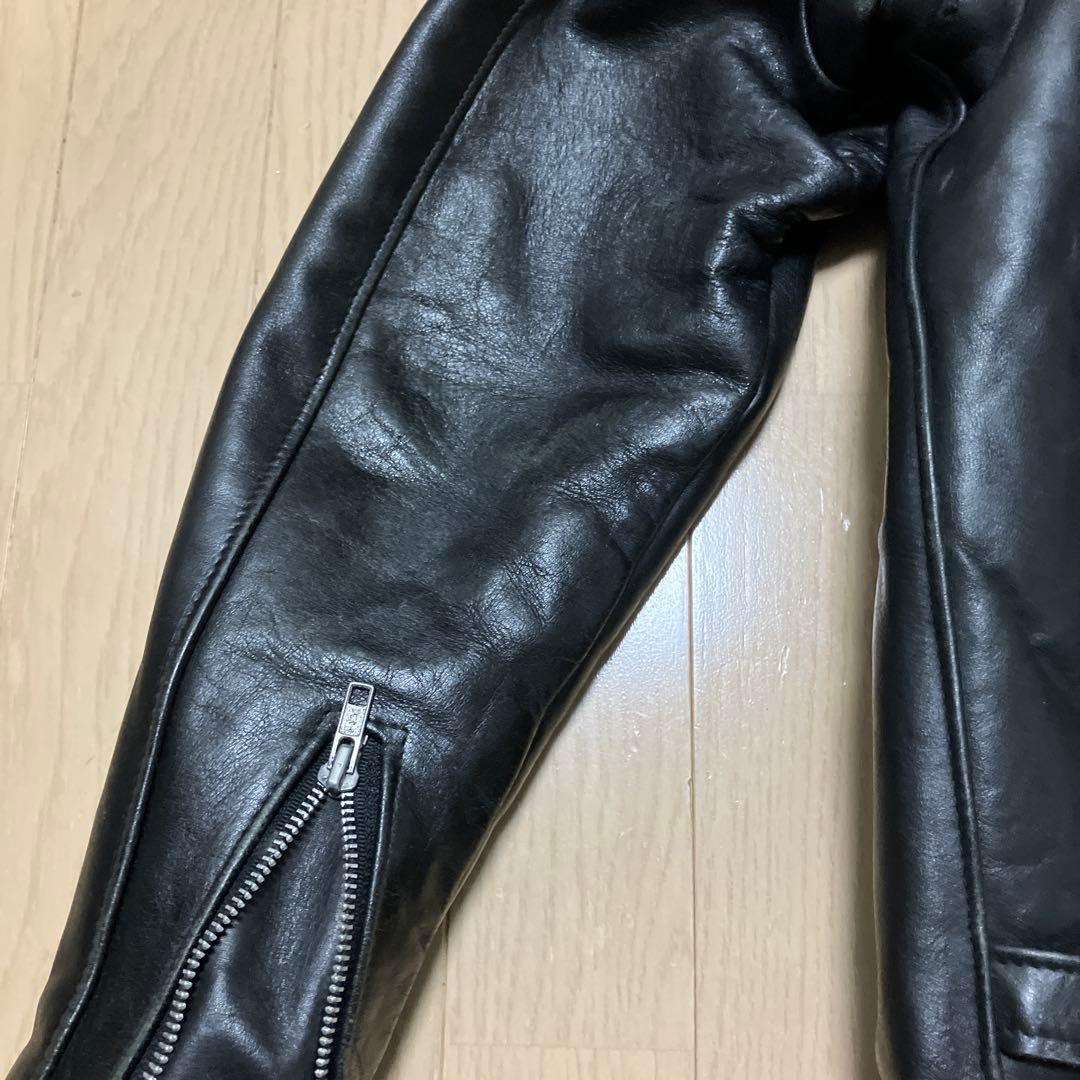 Schott ブラックレザー ジャケット 38